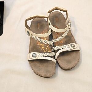 - Aetrex sandals white comfort shoes orthopedic shoes size 11 leather